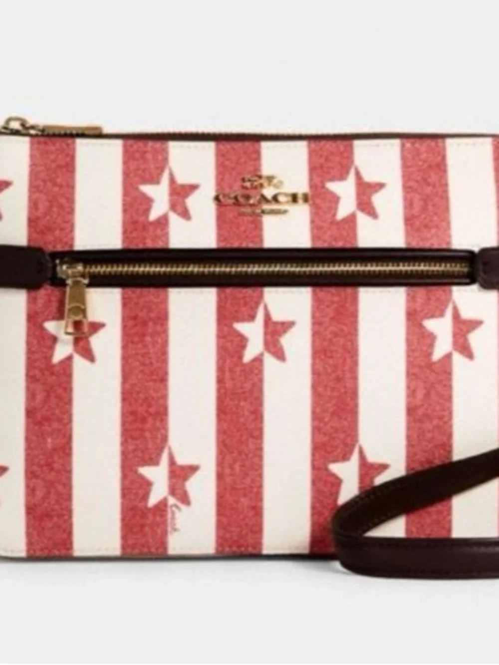 NWT Coach GALLERY FILE BAG WITH STRIPE STAR PRINT